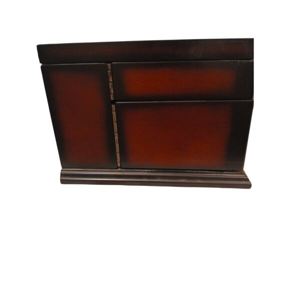 2005 Bombay Company Jewelry Chest 15x9 Compartment Drawers Cherry Wood Vintage - Picture 13 of 16